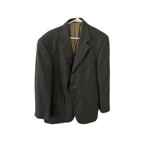 Oscar De La Renta Men's Grey Wool Casual Office Blazer - 40S